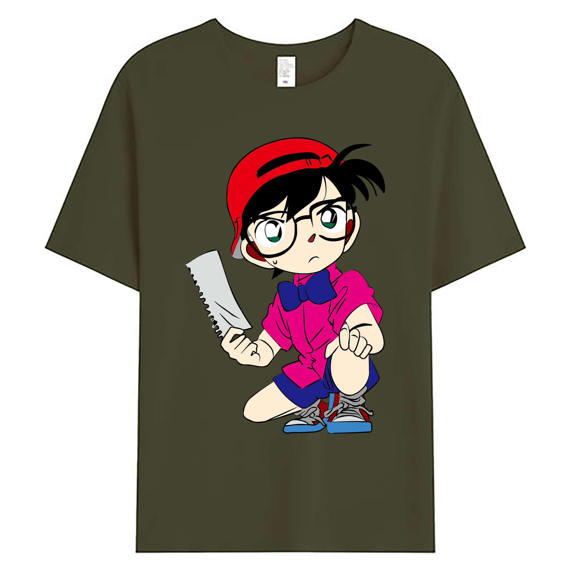（画像用） 名探偵コナン 江戸川 コナン Detective Conan Conan Edogawa 綿100％ メンズ半袖Tシャツ｜肌触りやわらか＆通気性